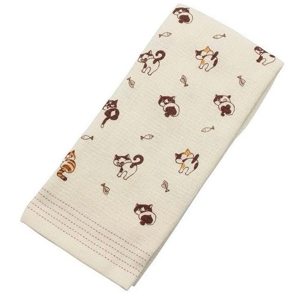 Kontex Other - NEW Kontex Imabari Towel, JAPAN Tenugui, Beige, Cute Cat Design, 1 piece
